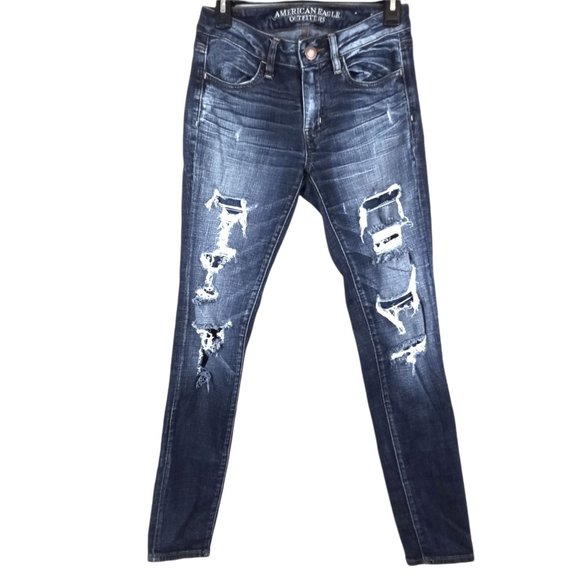 American Eagle Destroyed Jeggings 26x30-N813